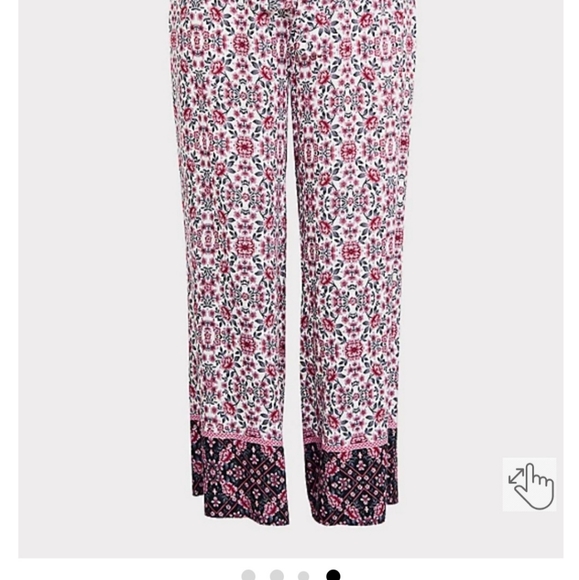 TORRID 2X WHITE & PINK MIXED PRINT WIDE LEG PANT NWT - Picture 2 of 8